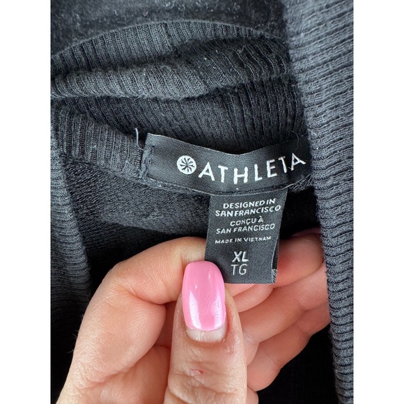 Athleta Pranayama Restore Wrap Cardigan XL Black Open Front Minimalist Yoga - Picture 4 of 13